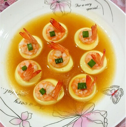 玉子豆腐蒸蝦仁