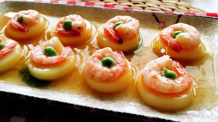 玉子豆腐蒸蝦仁