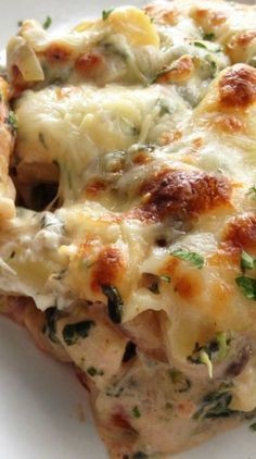 奶油蘑菇菠菜焗螺紋水管麵