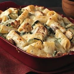 奶油蘑菇菠菜焗螺紋水管麵