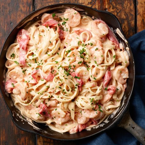 奶油蒜蓉蝦意粉