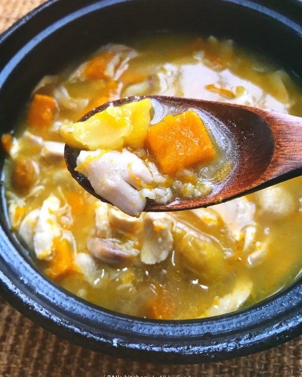 南瓜栗子雞湯1