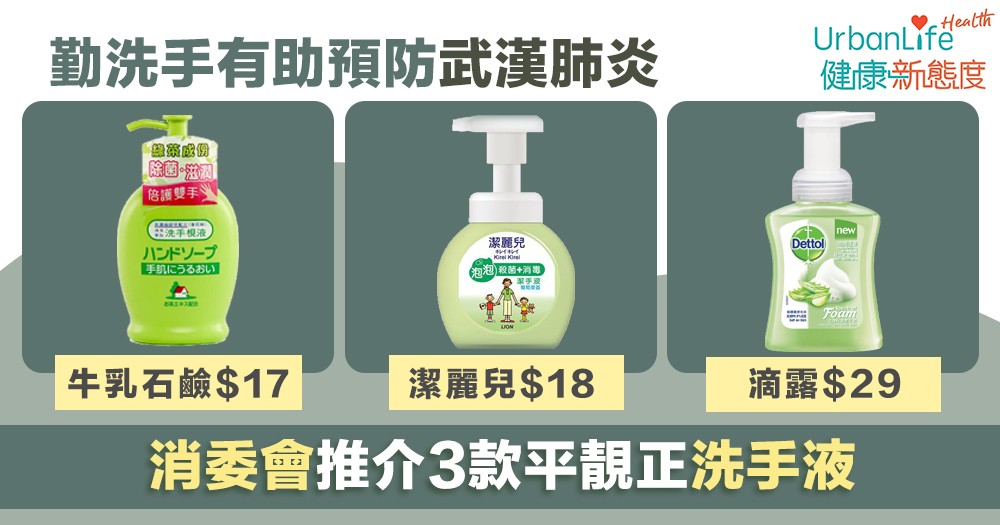 消委會測試中,有3款抗菌洗手液殺菌表現理想獲滿分,售價更在30元以下。