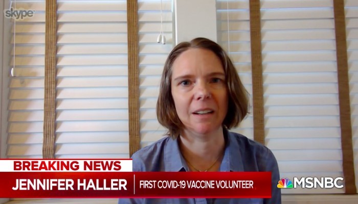 Jennifer在接受注射前曾接受《Time》採訪時表示,這對她來說是一次非常難得的機會,可以為大家做一些事情。