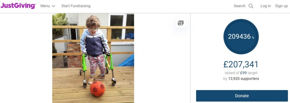 ,近日就有一名患先天性脊柱裂的6歲男童受到他的啟發,決定彷效老兵以步行方式為醫護籌款,至今早(24日)已籌得20萬英磅,約198萬港元。