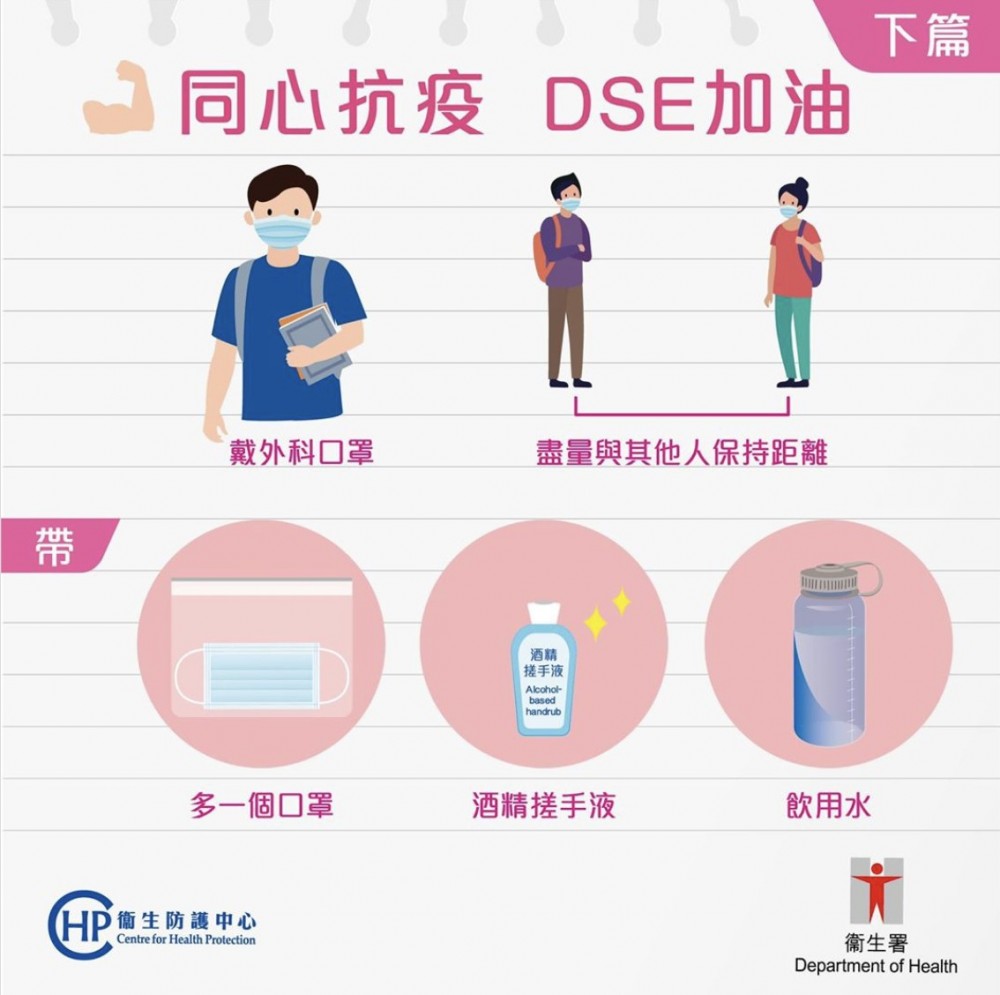中學文憑試（DSE）明天（24日）開考，相信應屆考生都倍感緊張，而因應新型肺炎疫情持續，考評局也作出了相關的防疫安排，當中考生又有何要注意呢？不妨參考內文。