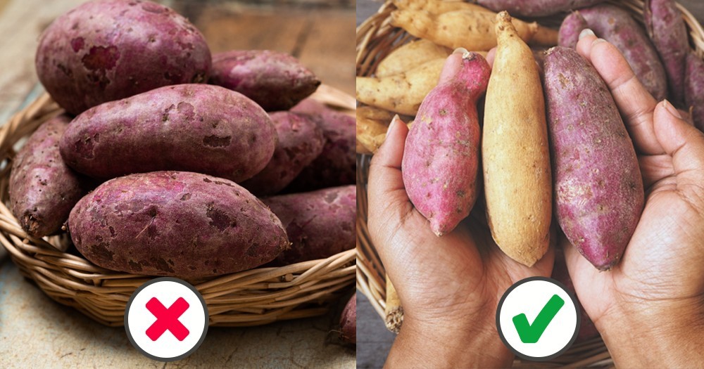 番薯應盡量揀外表光滑的，不要揀凹凸不平有坑洞的。