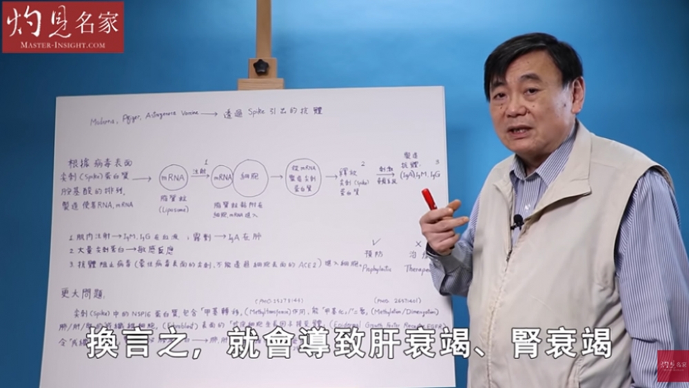 香港生物科技研究員顧小培分析疫苗的短片，提及政府採購的其中兩款疫苗「完全沒有保護作用」，長遠會導致肝腎衰竭。