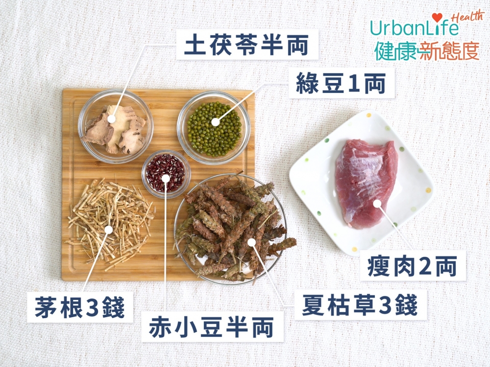 土茯苓綠豆湯需要土茯苓、赤小豆等材料。