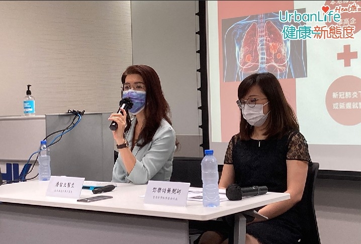 臨床腫瘤科專科醫生潘智文(左)表示,早期肺癌症狀不明顯,大部分人求醫時已屆第三至四期,疫情更有機會令患者延遲就醫。
