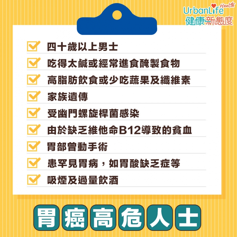 9大患胃癌高危人士