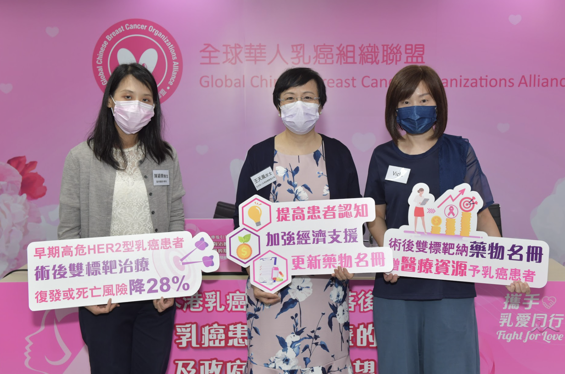 全球華人乳癌組織聯盟上月至今月期間於網上訪問168人，發現32%HER2型乳癌患者不知道雙標靶治療適用於她們。