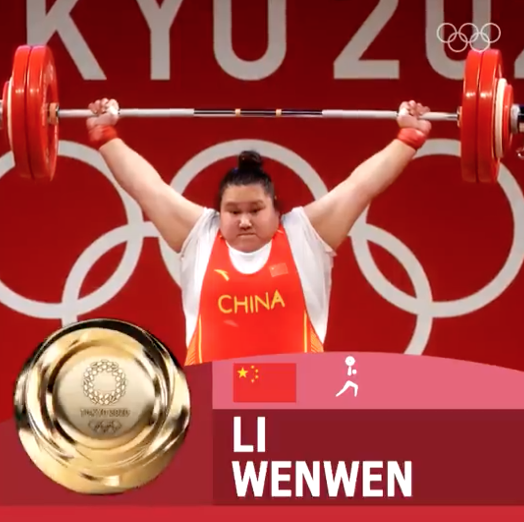 女子87公斤以上級別舉重賽事中,21歲的中國舉重選手李雯雯奪得金牌,更刷新三項奧運紀錄。