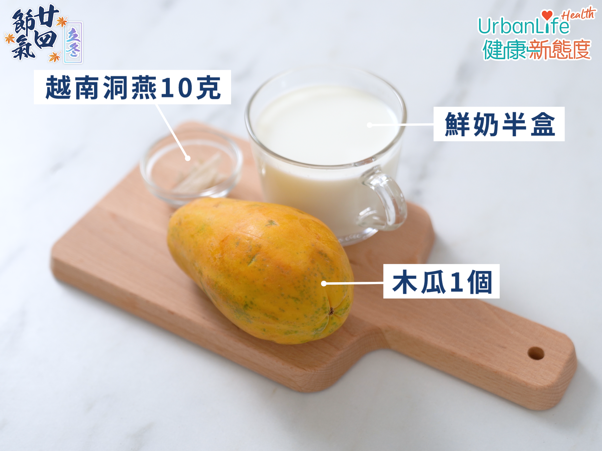 燕窩燉木瓜奶材料簡單。