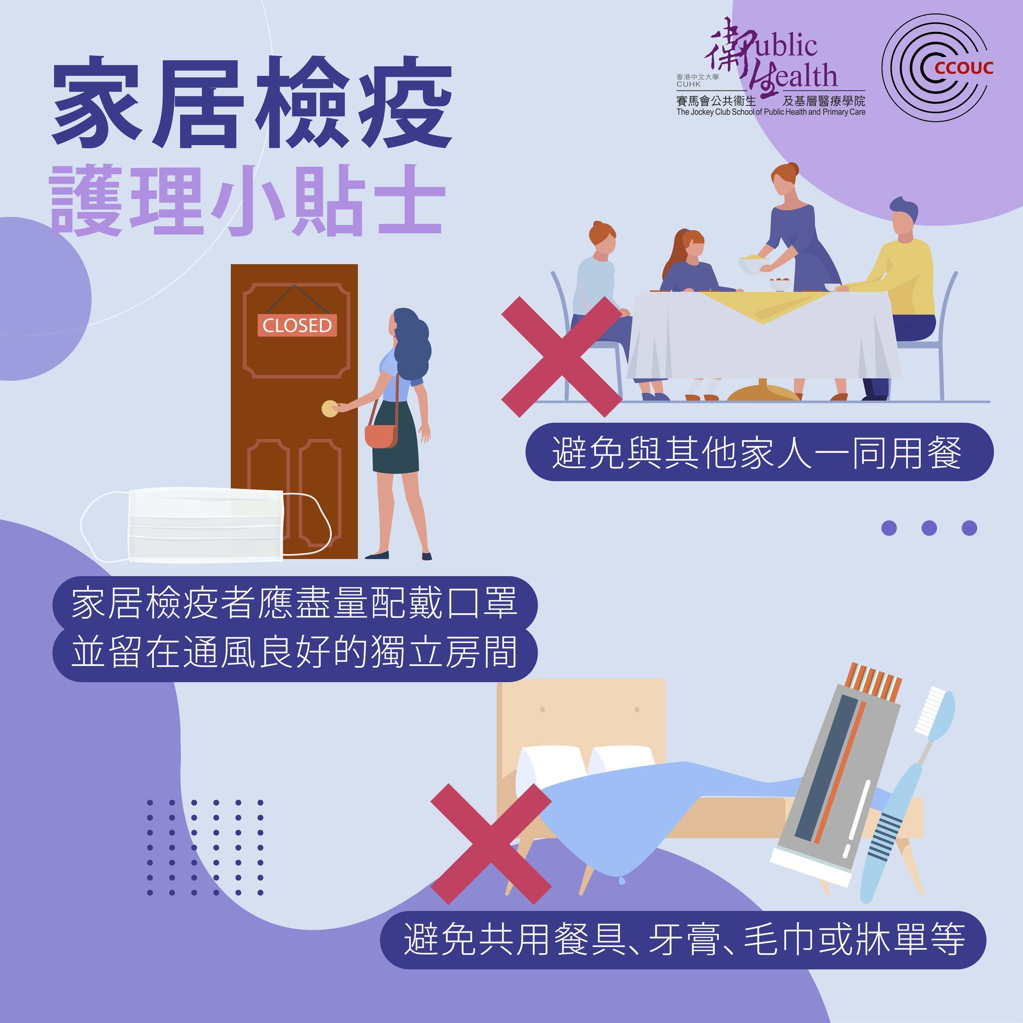 指引一、避免接觸居家檢疫者