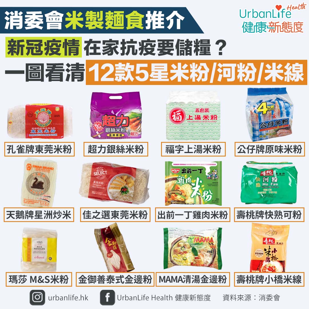 消委會推介12款5星米製麵食!