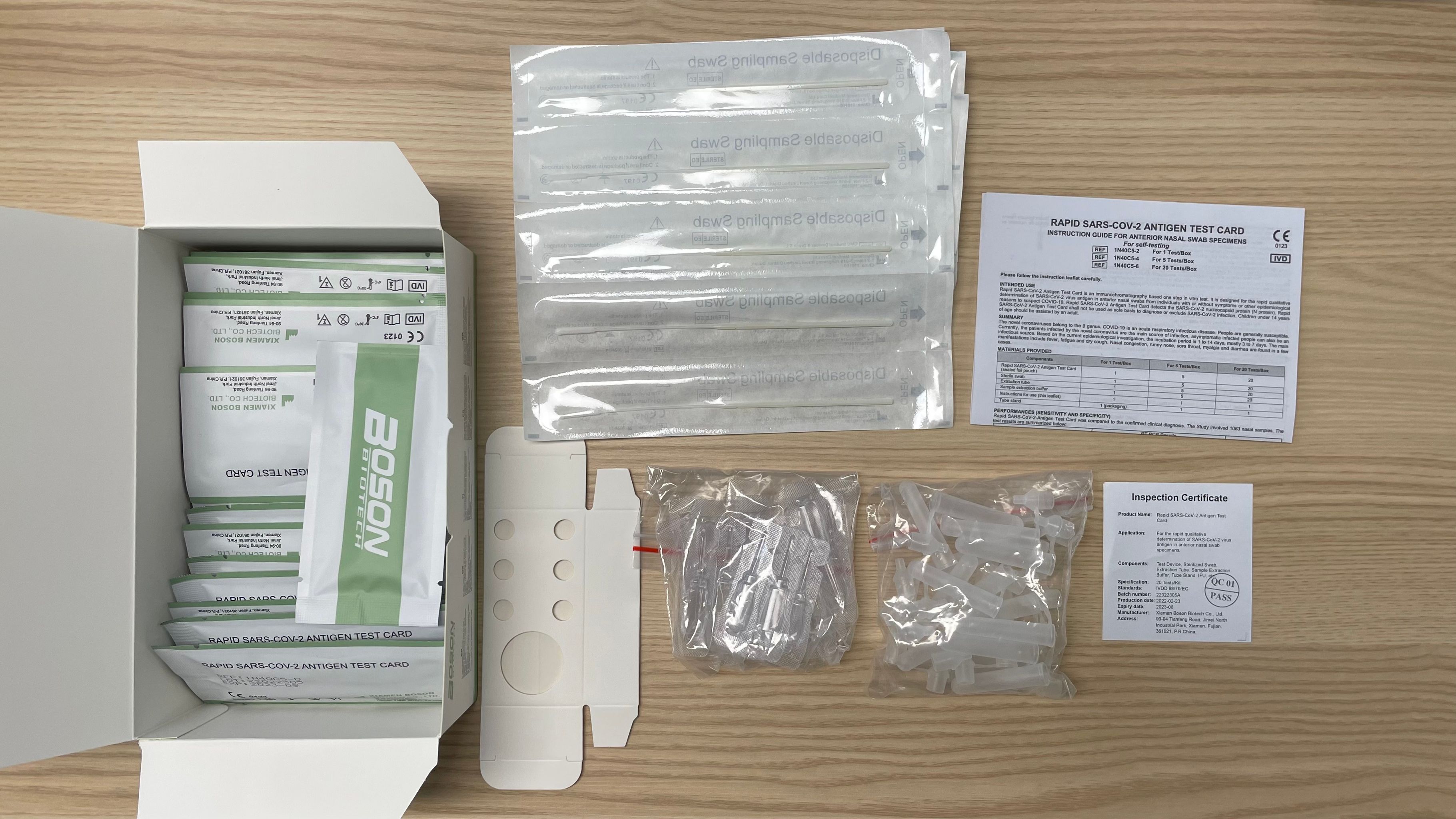 Boson Biotech 快測包20支家庭裝價錢更低至$19一支。