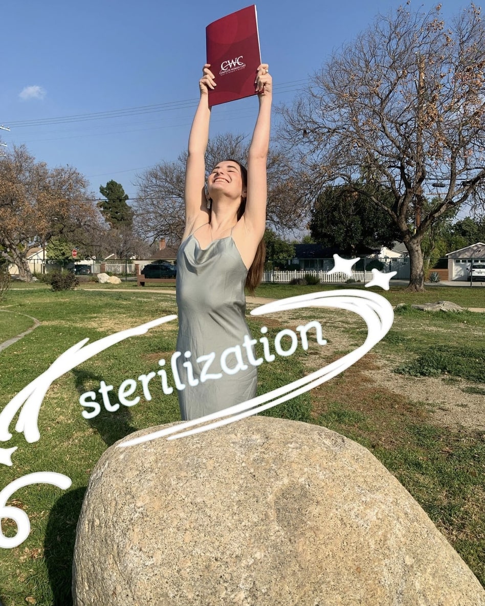 美國一名年僅24歲的女模特兒在社交平台分享,近日成功完成了絕育手術。