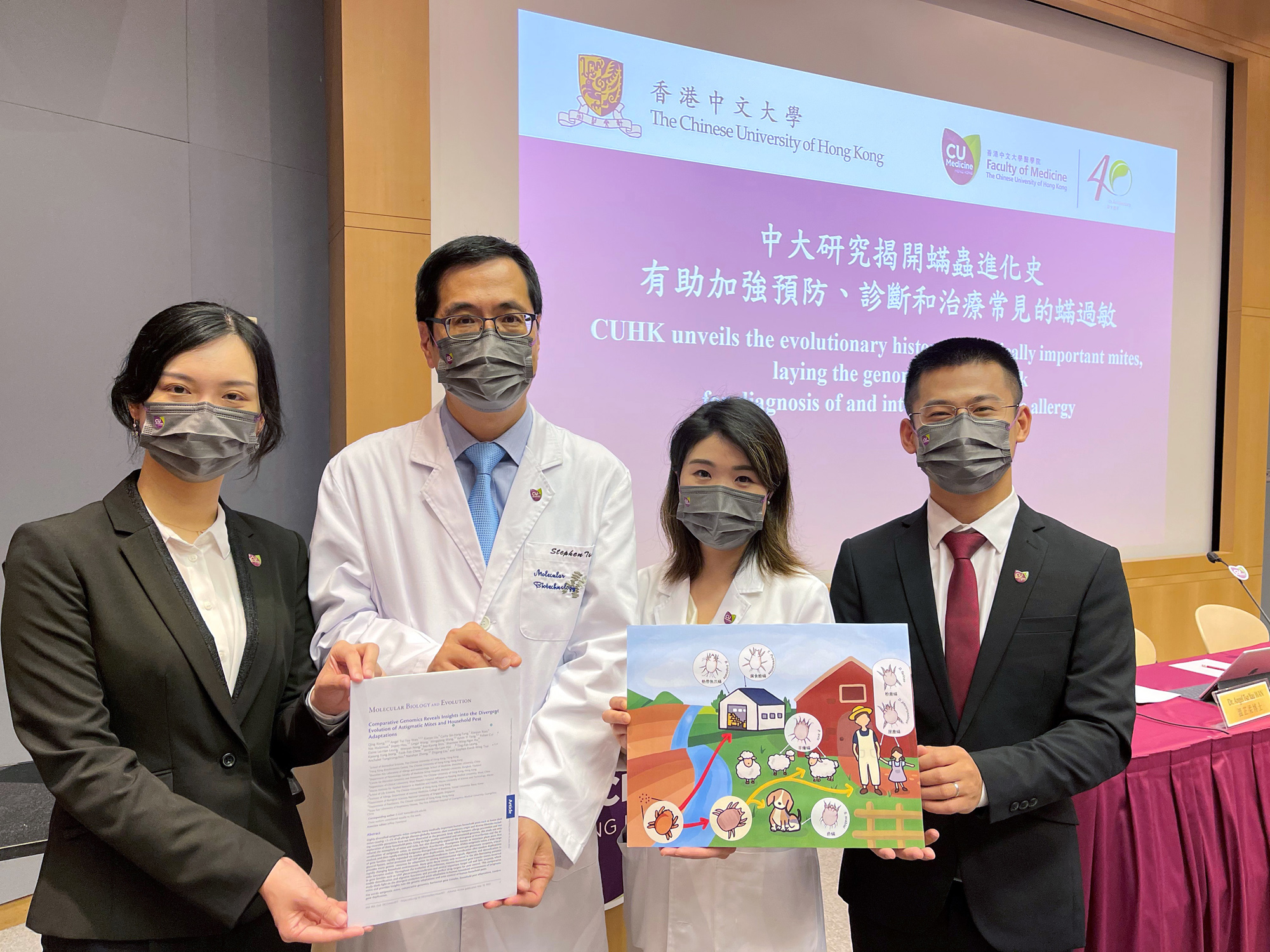 香港中文大學醫學院最新一項突破研究,成功揭開「無氣門蟎」的進化過程。