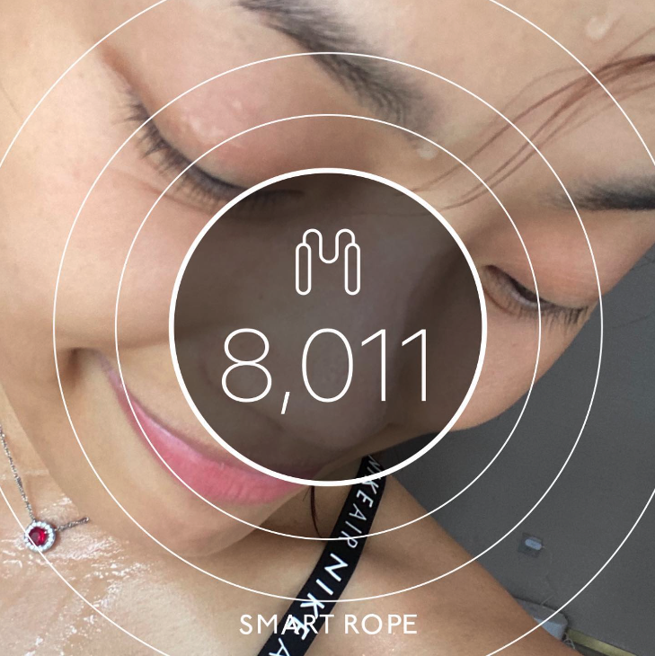 容祖兒在IG曬出不少跳繩後燃燒卡路里的相片。