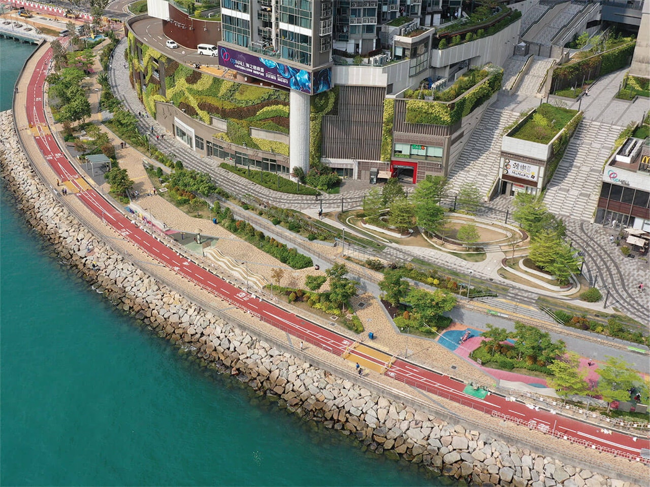 去年開放的荃灣海濱段單車徑,為新界單車徑網絡的其中一部分。