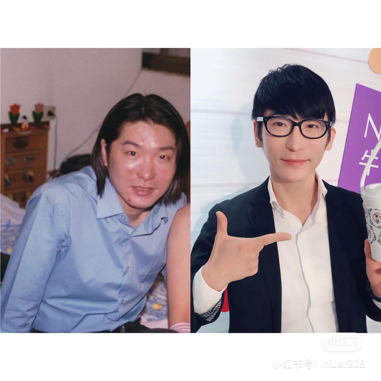 牛爾老師年輕時臉部出油較明顯。
