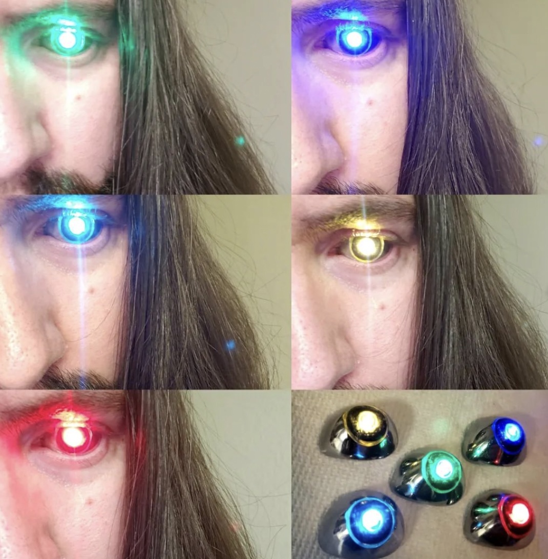 「眼電筒」在黑暗的房間內能夠發出電筒般的亮光。