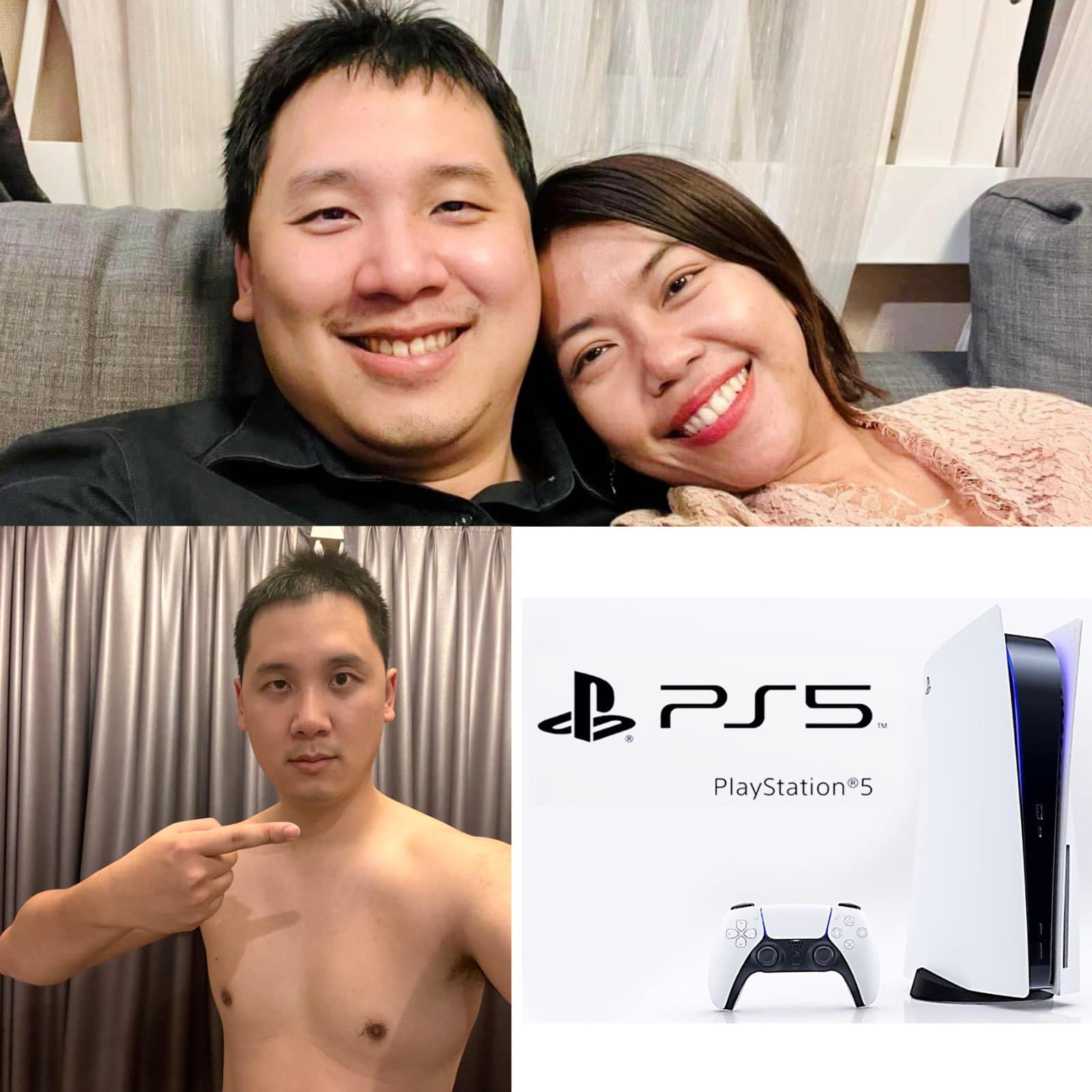 泰國一名男子近日分享他在4個月內成功減重10公斤。