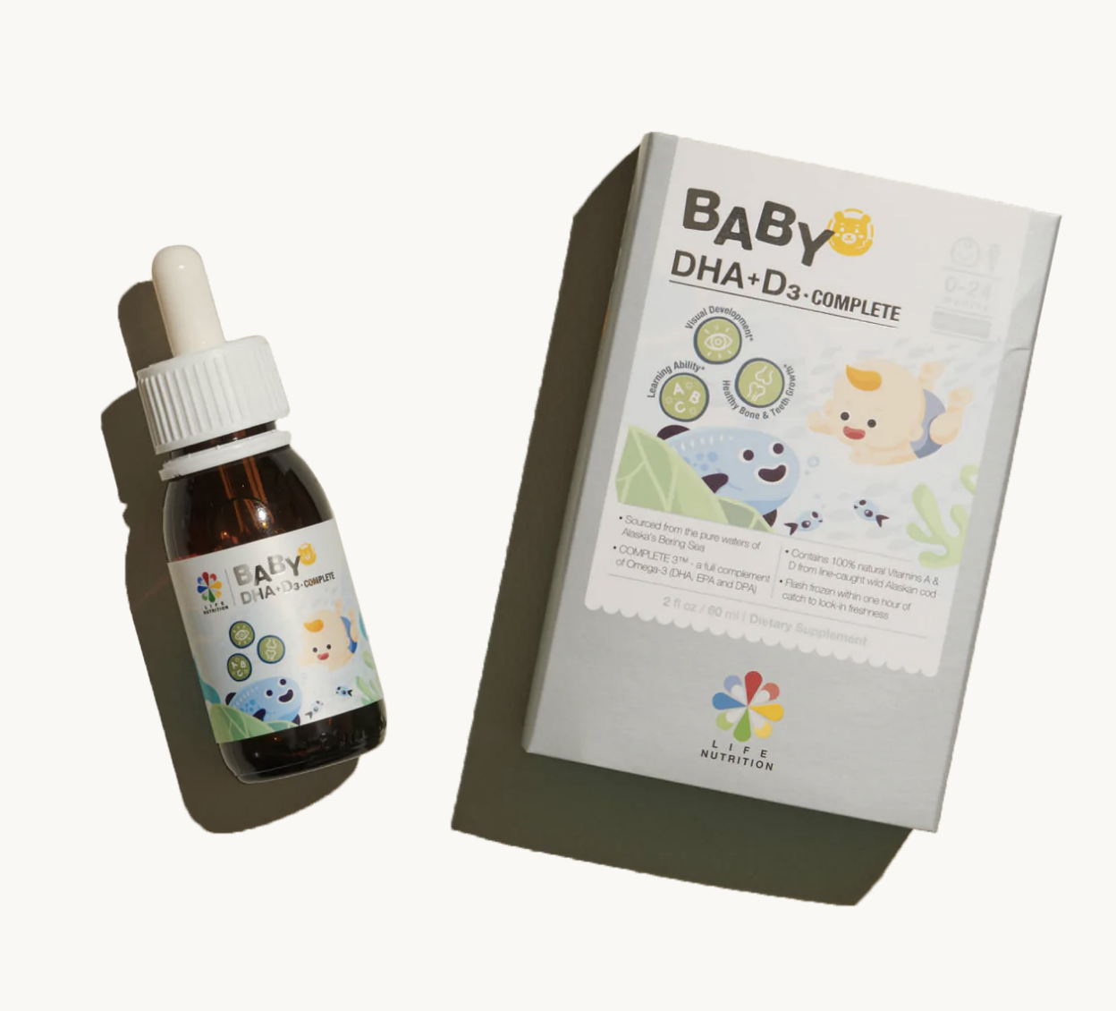 Life Nutrition 100%天然嬰兒鱈魚DHA +D3 (60毫升)