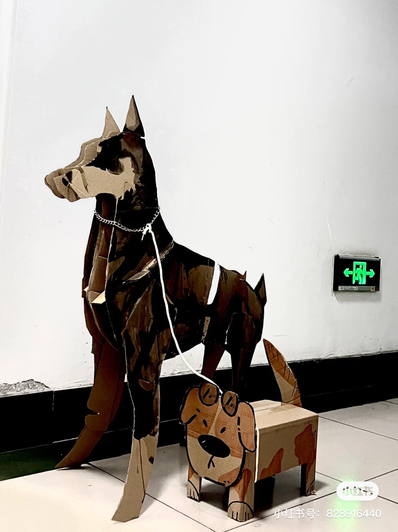 一些路過的同學會和「紙盒狗」拍照。