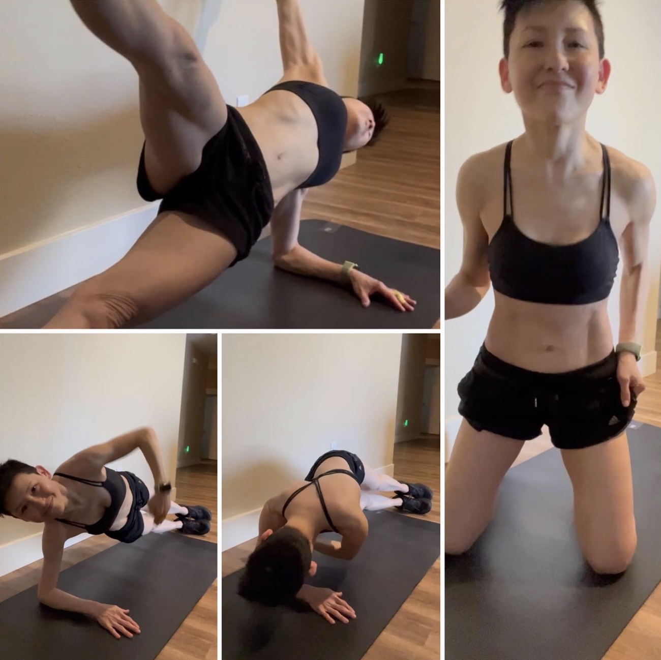 劉美君長期維持做運動習慣，擁有6塊腹肌及健美身材。