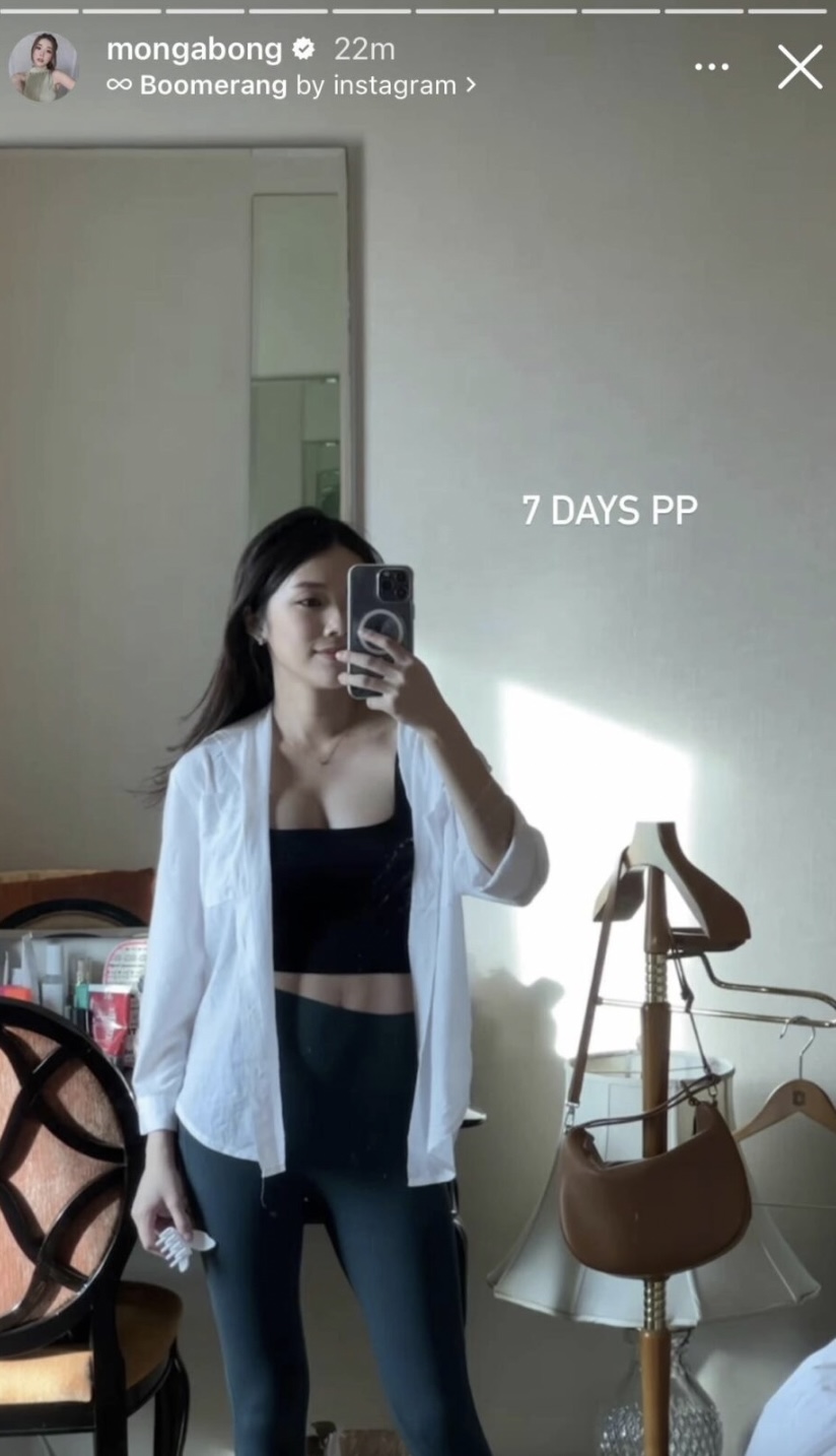 因產後曬馬甲線被網民怒罵。