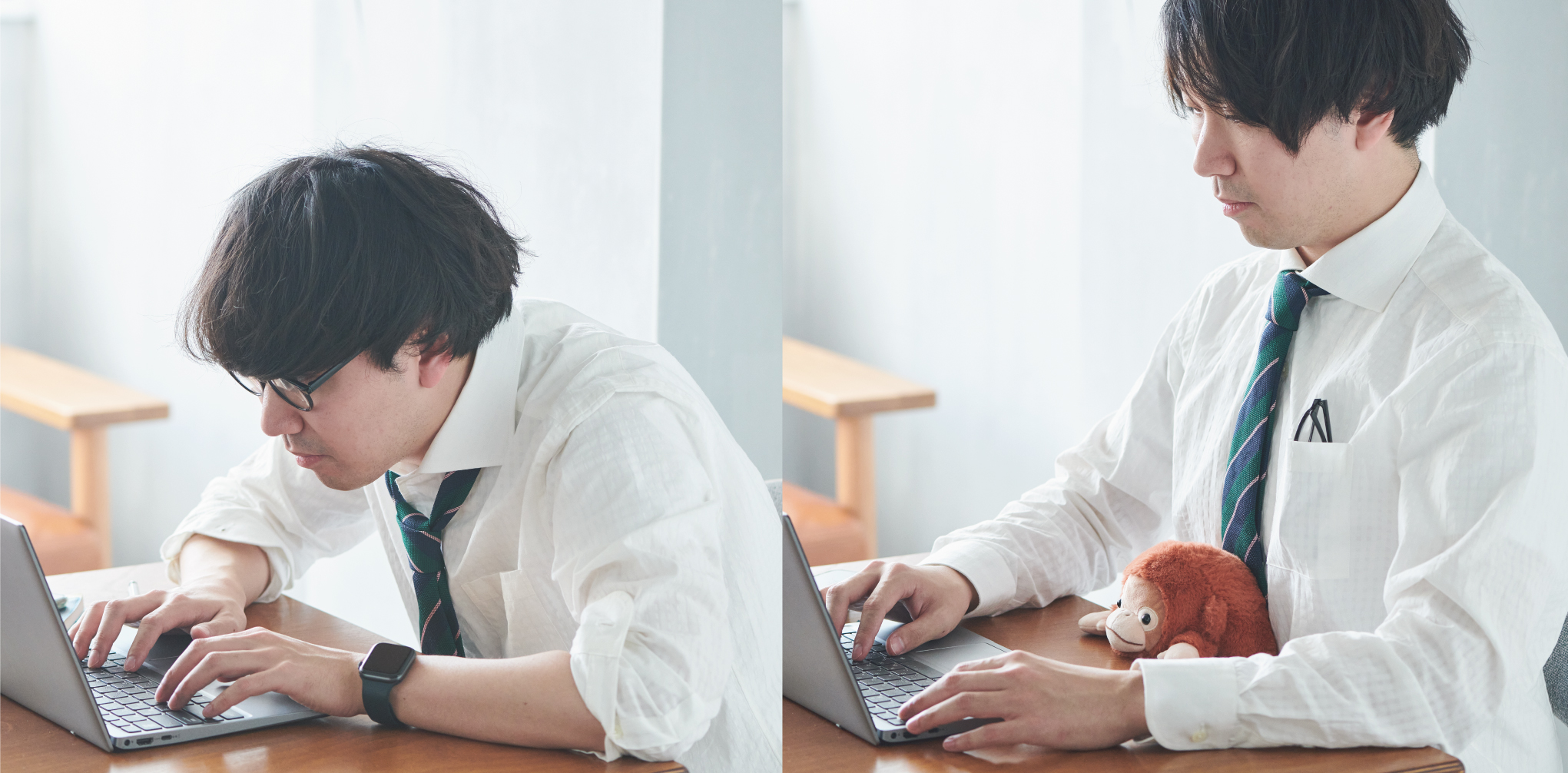 糾正坐姿的公仔用法很簡單，只要將公仔放在書枱與身體之間，身體自然地就會為了夾住公仔而挺直背脊。