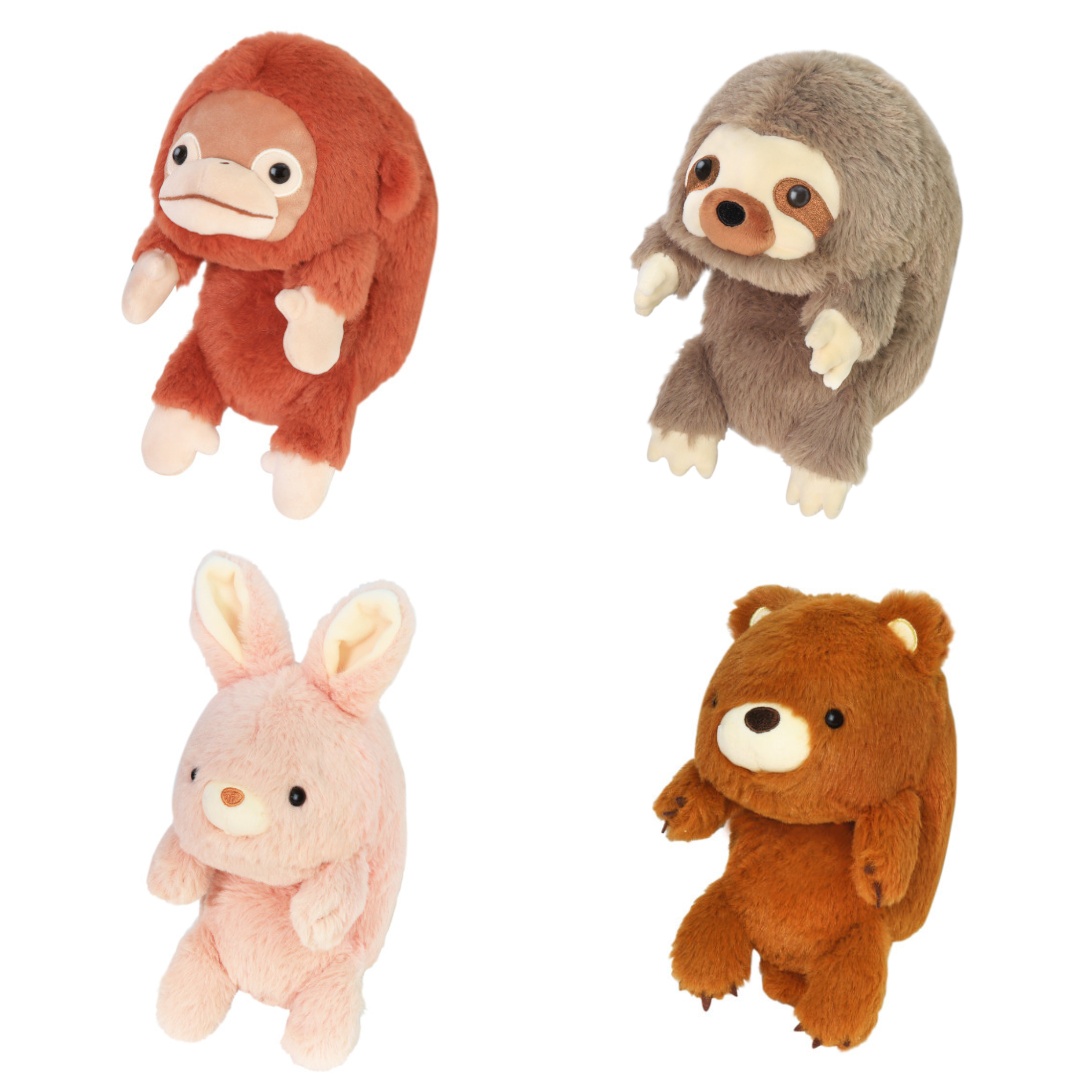 糾正坐姿的公仔一共有四款：兔仔、小熊、樹懶和猩猩。