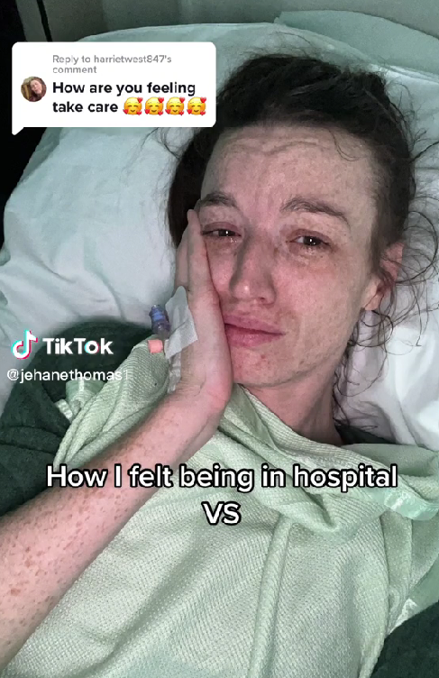 Jehane曾在TikTok上表示自己的難受程度,也曾解釋過自己的視神經為她帶來的疼痛。