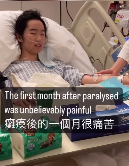 當時她正在準備著DSE考試,但就在開考的前一個星期,下半身突然失去知覺,一度癱瘓。