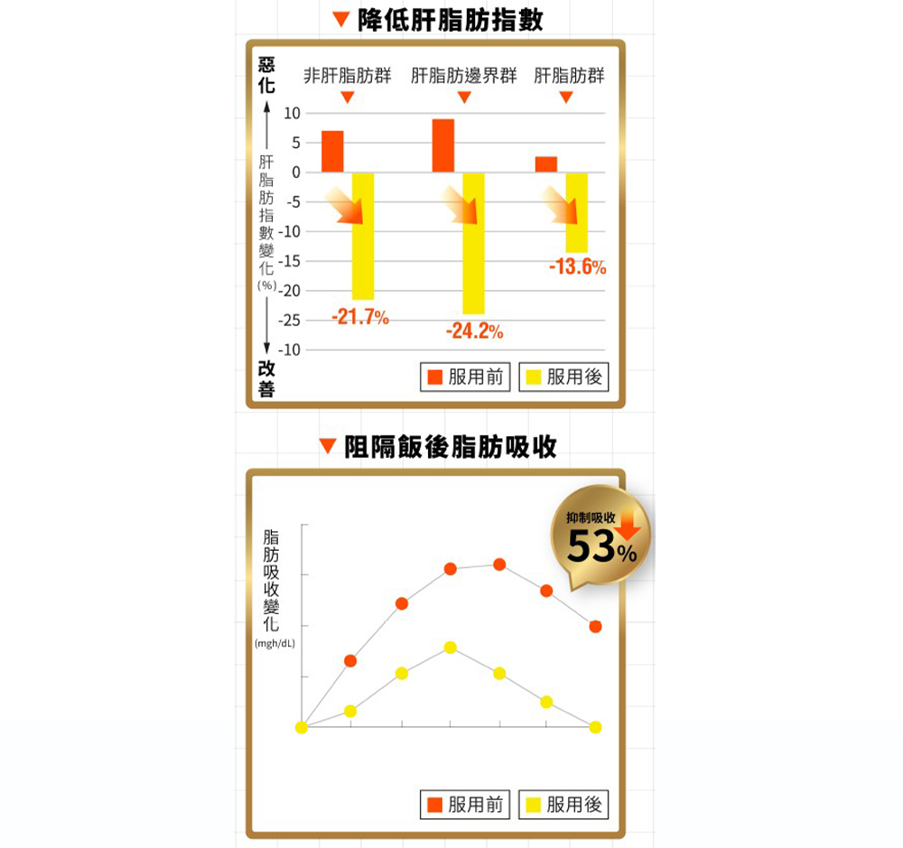 「Return肝機能再生配方」有效降低肝脂,減少肝脂肪形成。