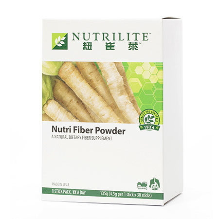 紐崔萊纖維粉,每包含4克水溶性纖維,相等於80粒提子;餐前食用有助增加飽肚感,幼滑無味,可加入任何食物及飲品中。