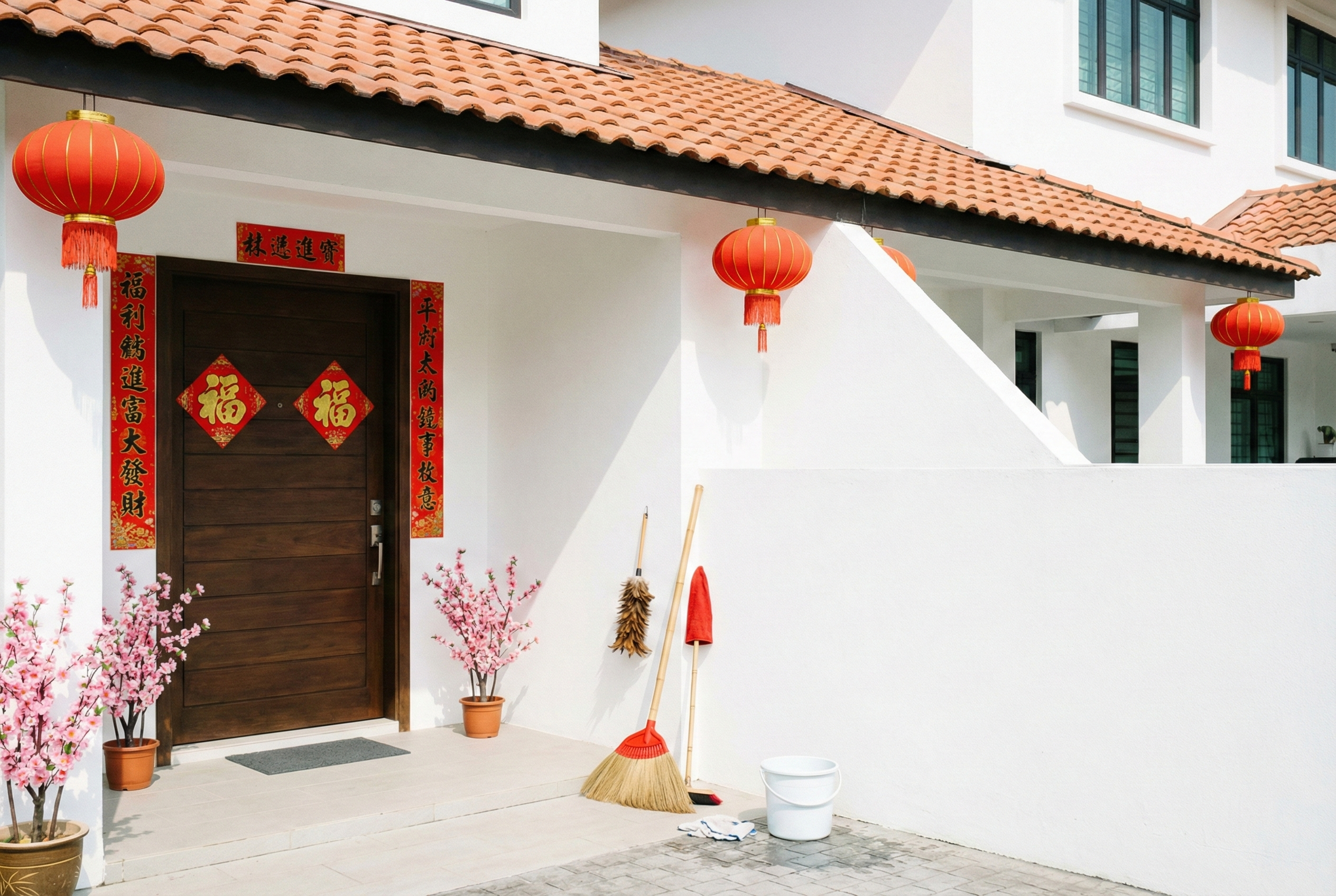 年廿八洗邋遢時,大門只宜清潔或翻新,不可隨意移動或改動,以免影響家中氣場與新年財運。