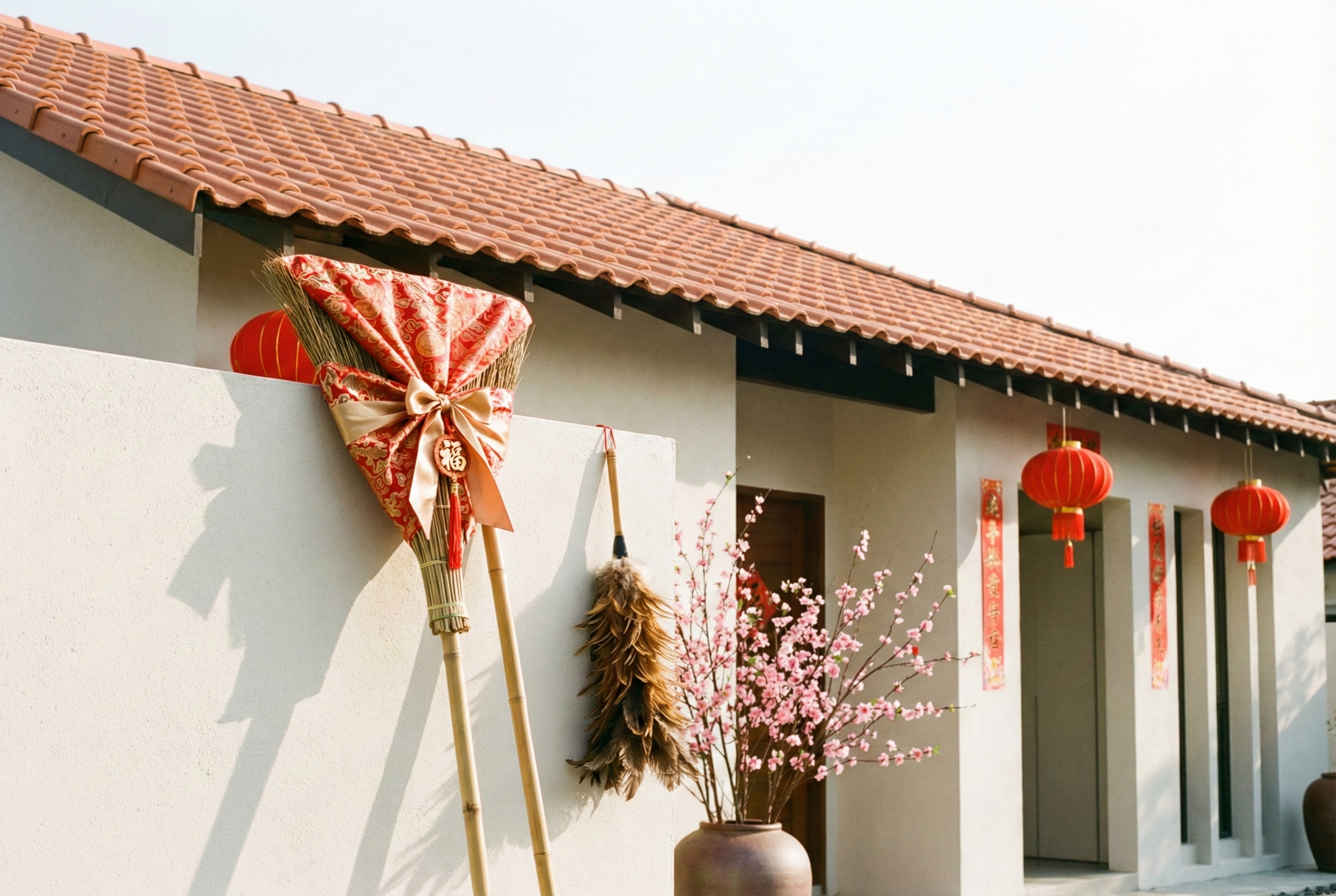 新年清潔屋頂忌用舊掃把,應改用全新掃把或雞毛掃包乾淨毛巾,寓意潔淨迎新、避免影響家宅運勢。