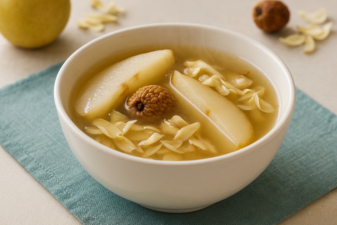 雪梨無花果百合湯食譜與做法。