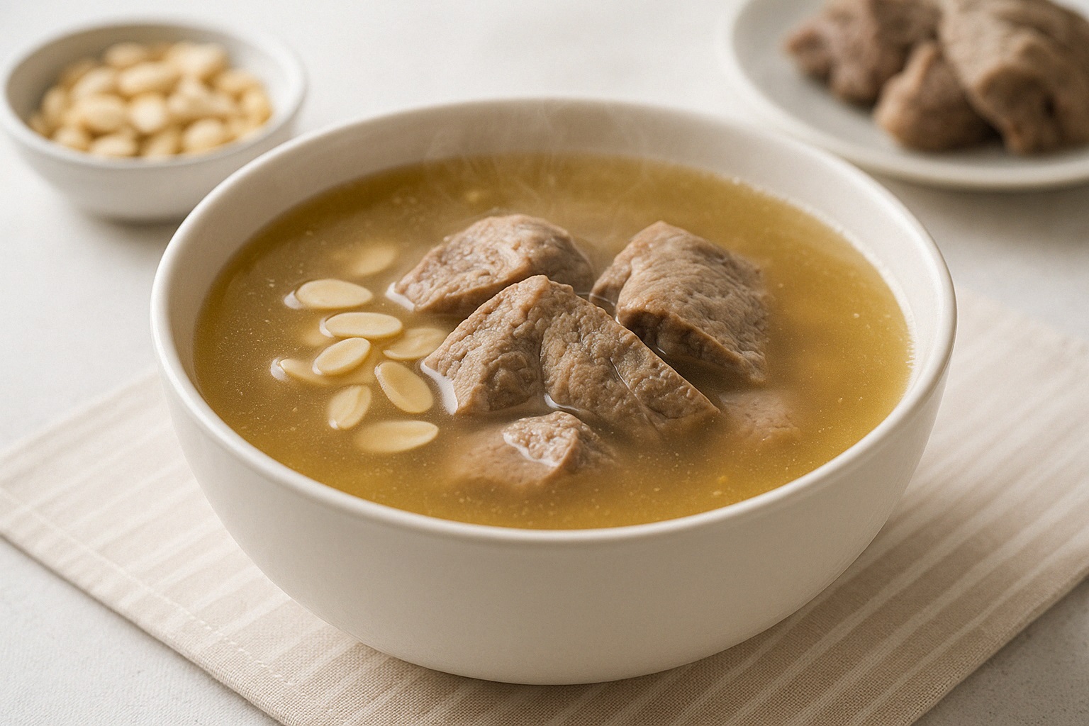 按照以下食譜烹調,您將能煲出一锅濃滑可口、功效滿滿的杏汁豬肺湯。