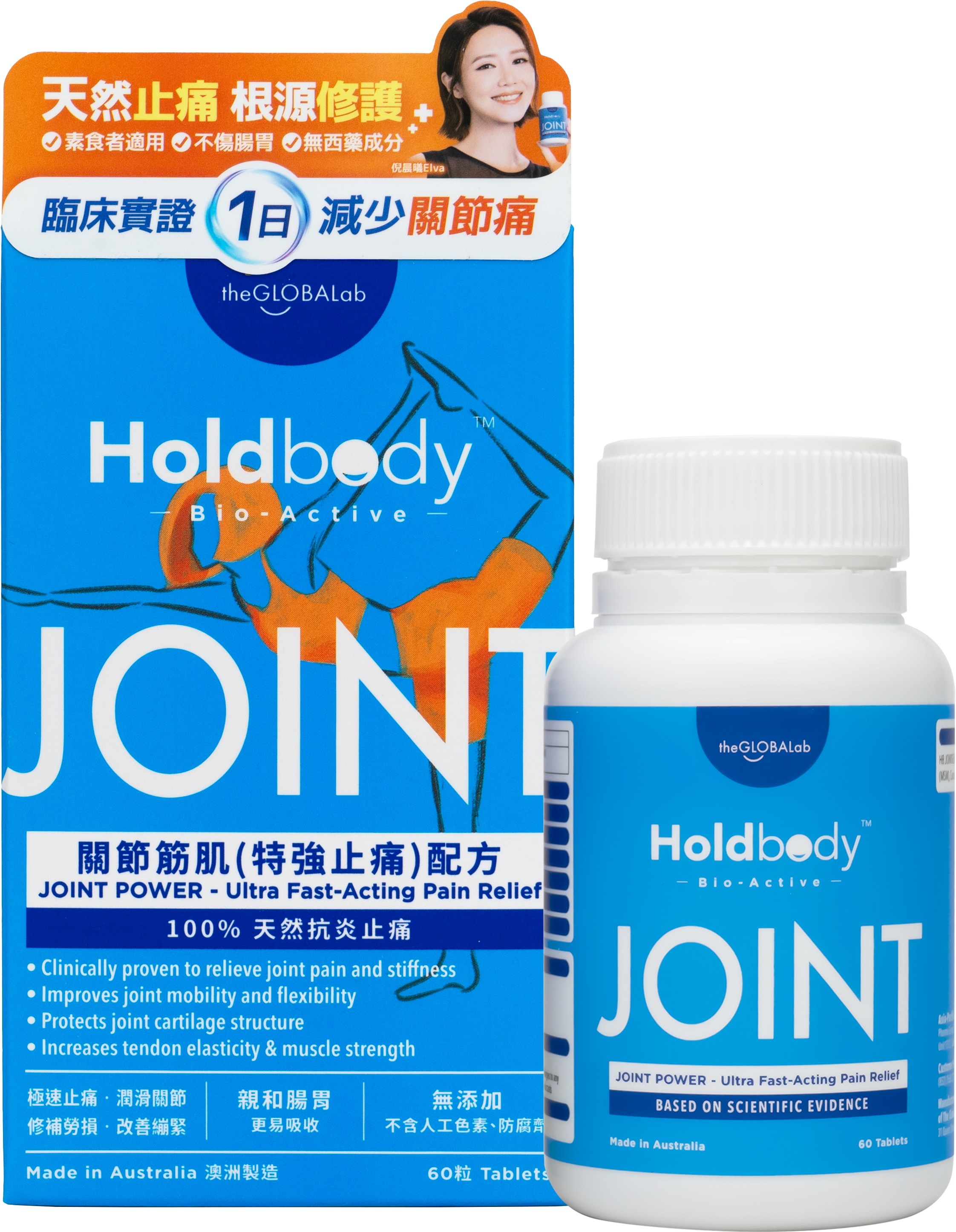 Holdbody™JOINT 關節筋肌(特強止痛)配方從根源修護,全面強健。