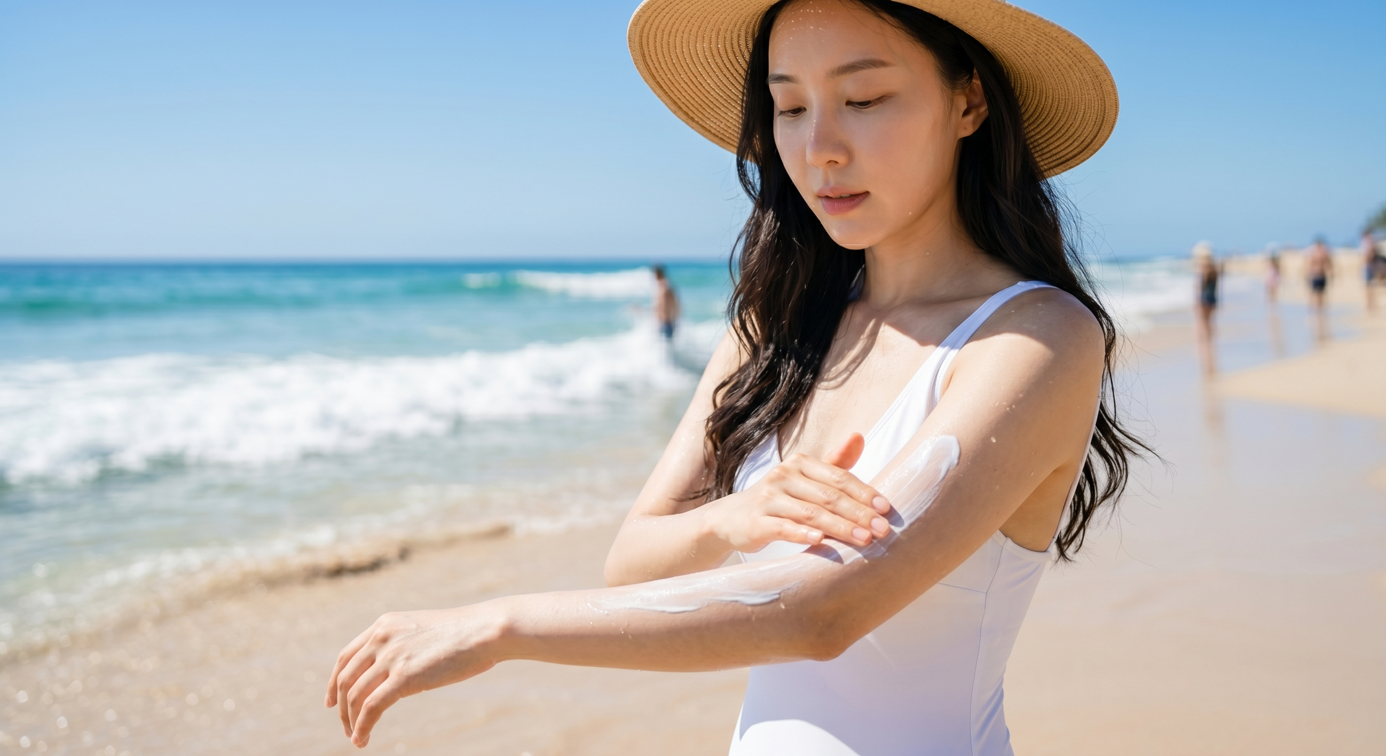 防曬要塗足分量、提早使用並定時補塗,耐水防曬也不能省略補塗,晚上亦要按產品類型徹底清潔。