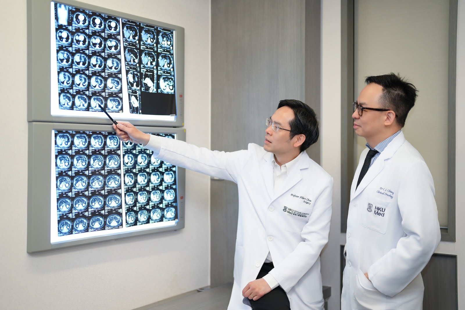 陳智仁教授(左)和蔣子樑醫生,再度攜手研發創新「雞尾酒」策略——局部與免疫治療聯合療法(LRT-IO)