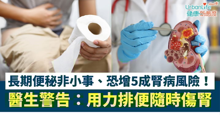 【健康警號】長期便秘非小事、恐增5成腎病風險!醫生警告:用力排便隨時傷腎