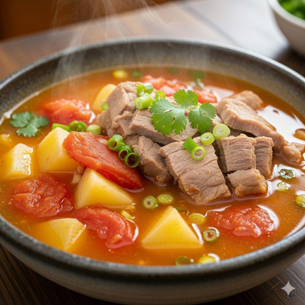 蕃茄薯仔瘦肉湯。