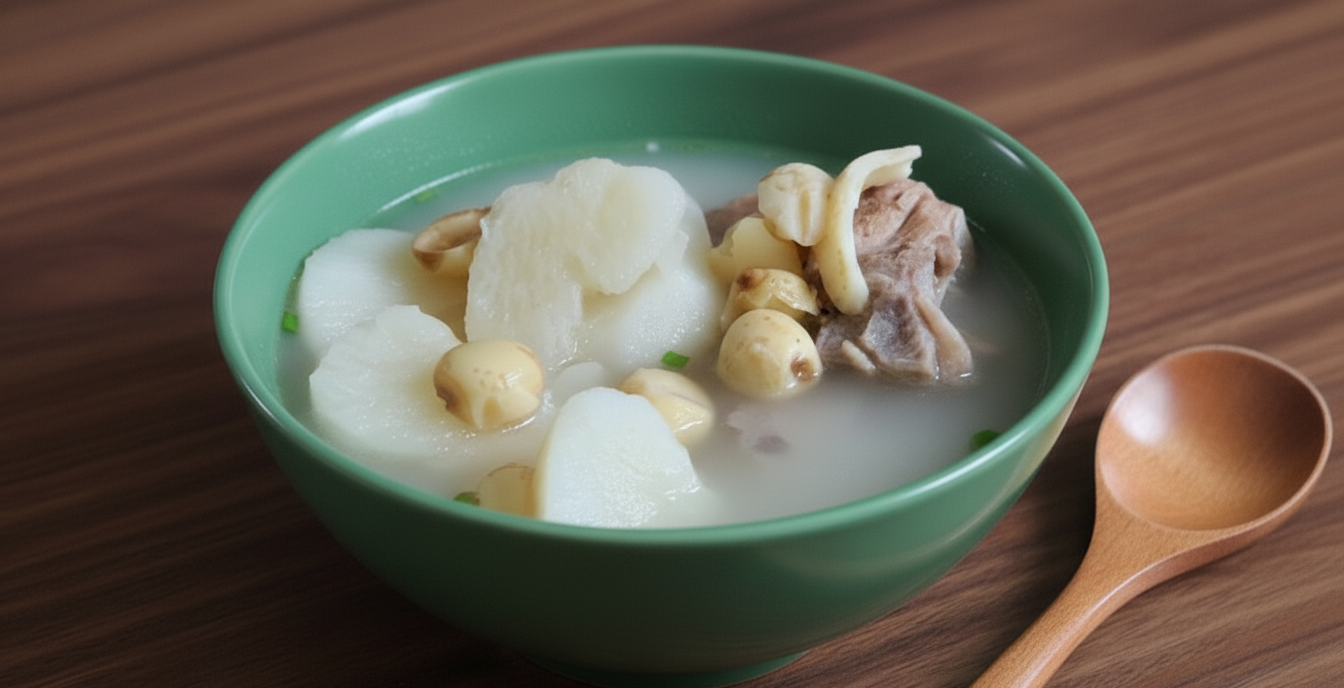 淮山蓮子百合湯功效與食譜。