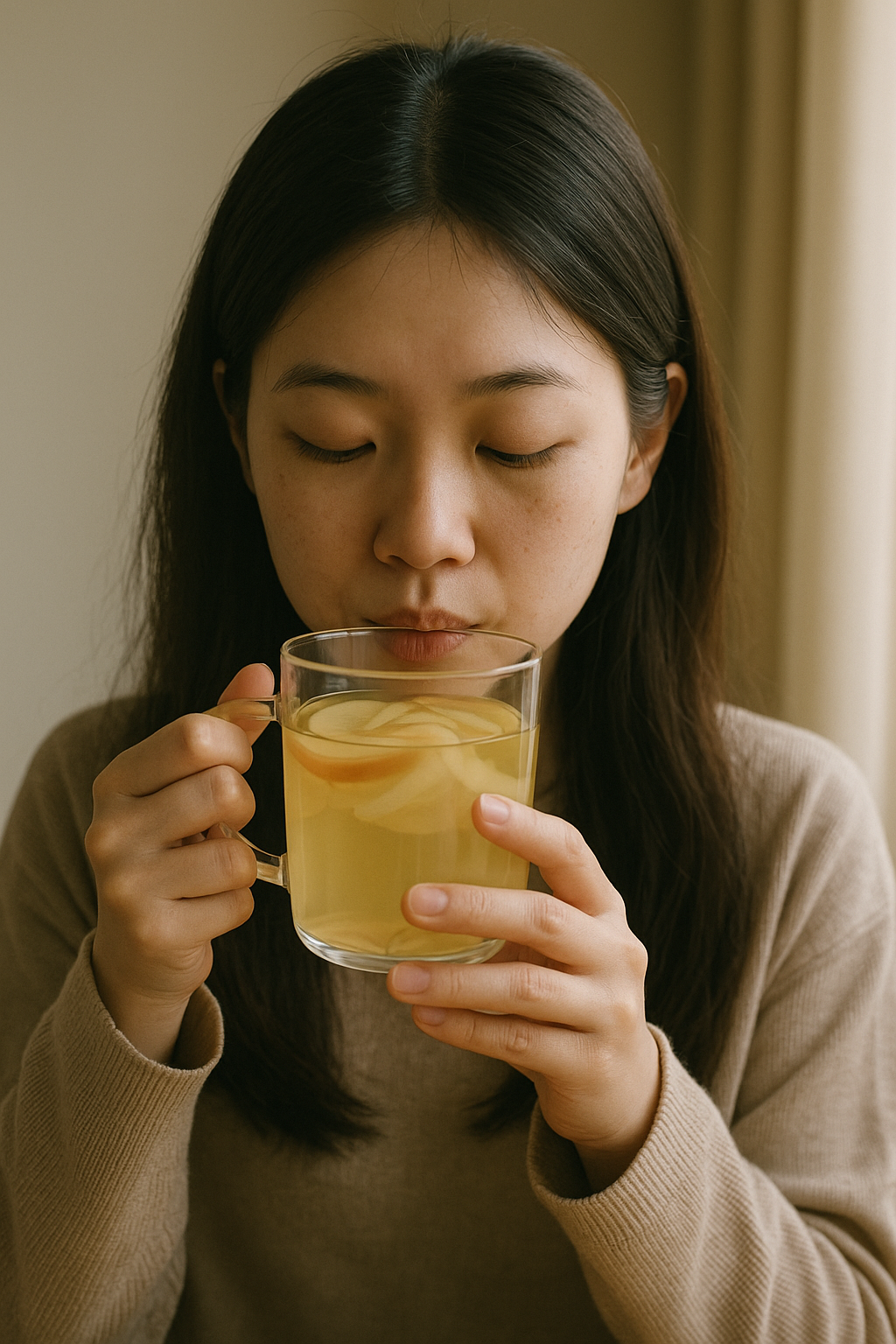 在感冒初期或換季時,洋蔥蘋果水可在適量(每日100~200毫升,一天1~2次)的前提下每天飲用,但不建議連續飲用超過兩星期。