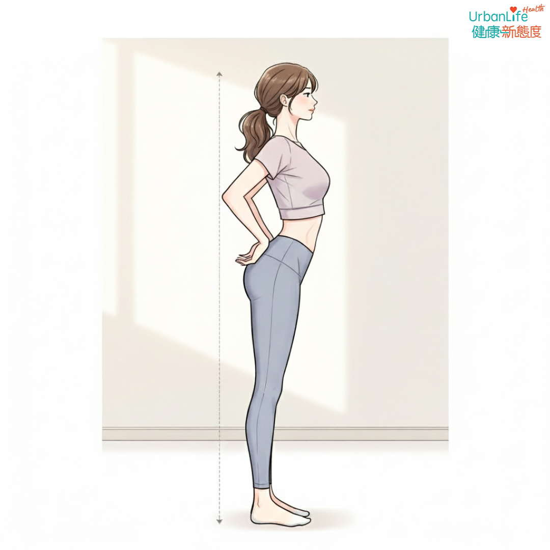 可以透過靠牆測試、Thomas Test或鏡子觀察等方法,初步檢測是否有盆骨前傾的問題。